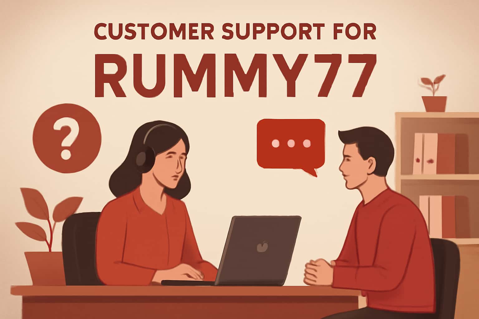 Informational imagery related to customer support for Rummy77.