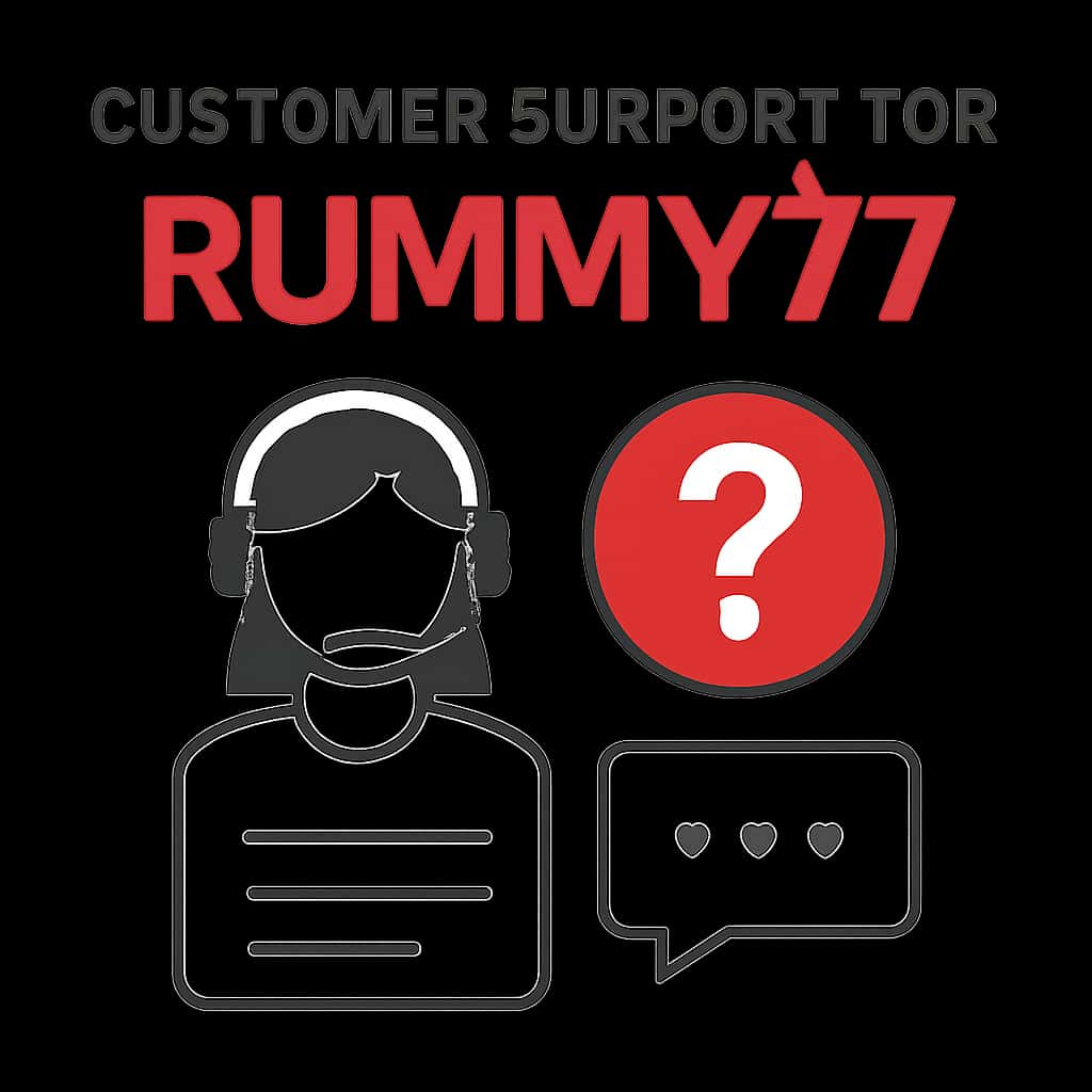 Diagram illustrating the support process for Rummy77.
