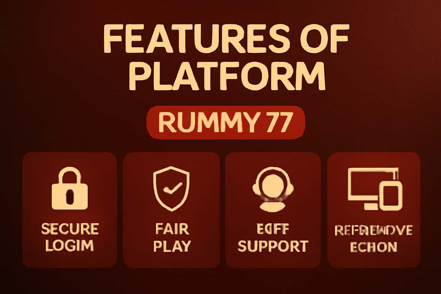A digital representation highlighting the features of the Rummy77 platform.