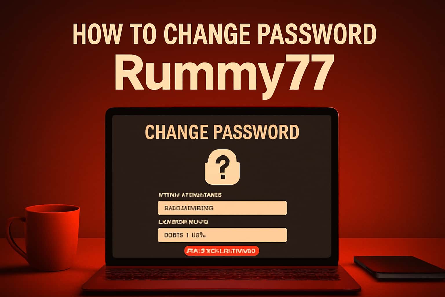 Informational scene regarding how to change the password for Rummy77.