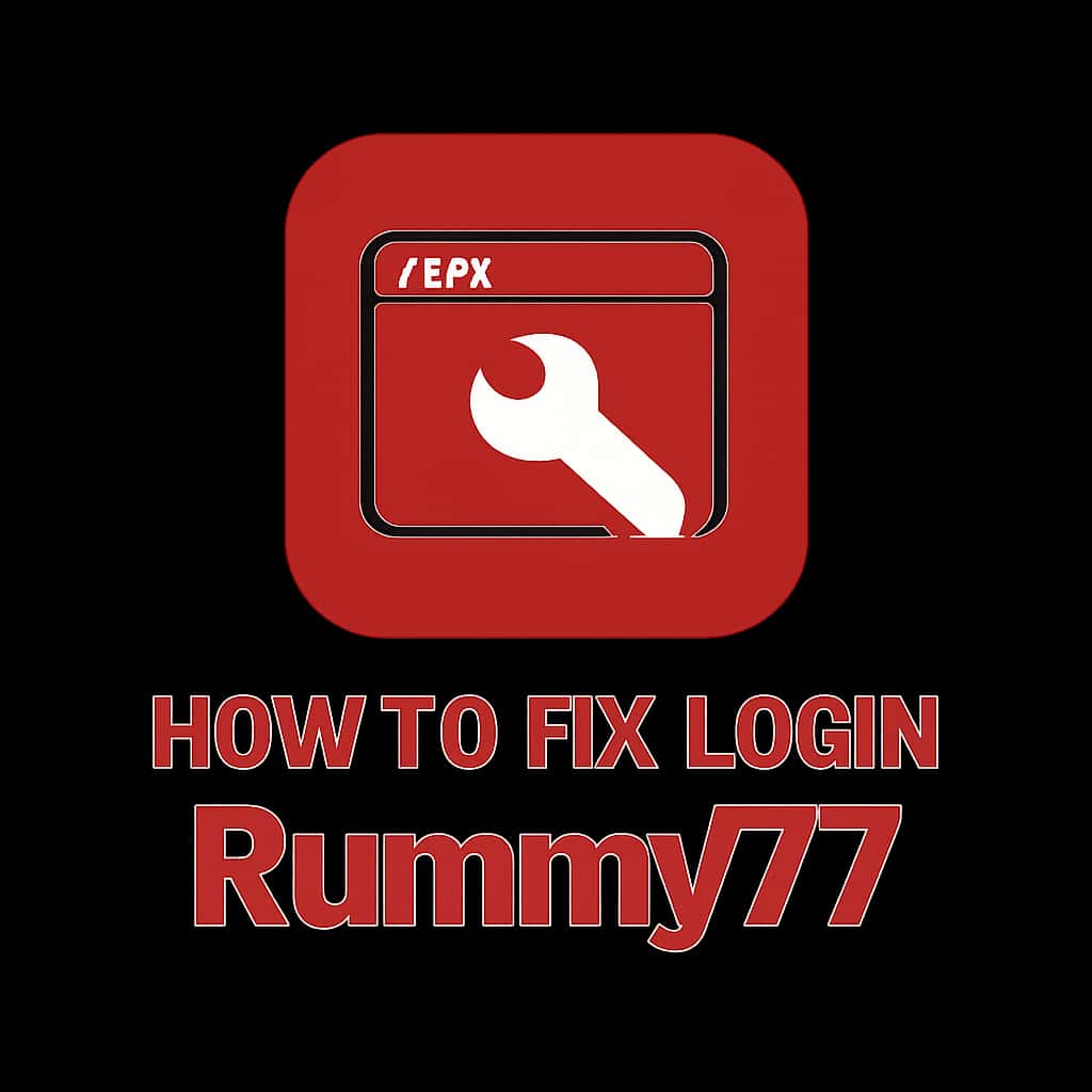 A professional badge icon for guidance on Rummy77 login issues.