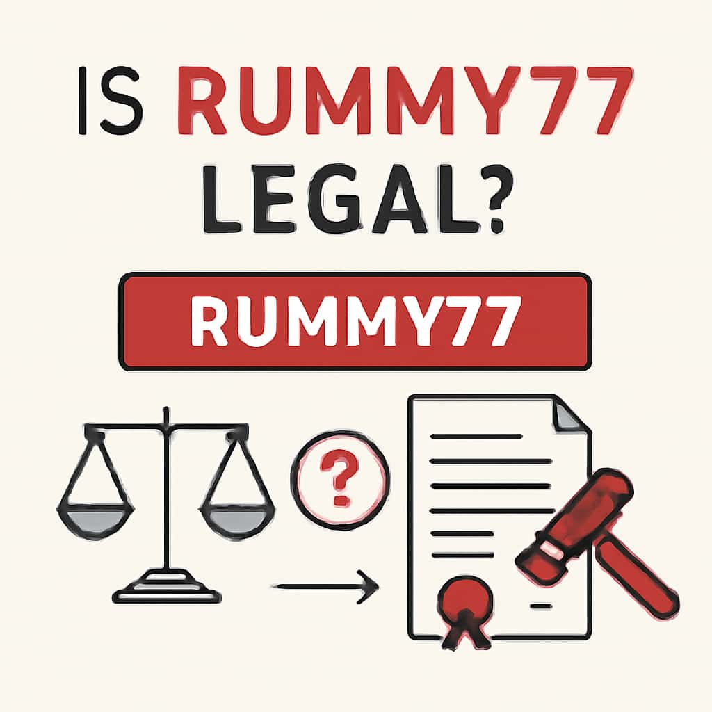 An educational illustration about Rummy77's legal status.