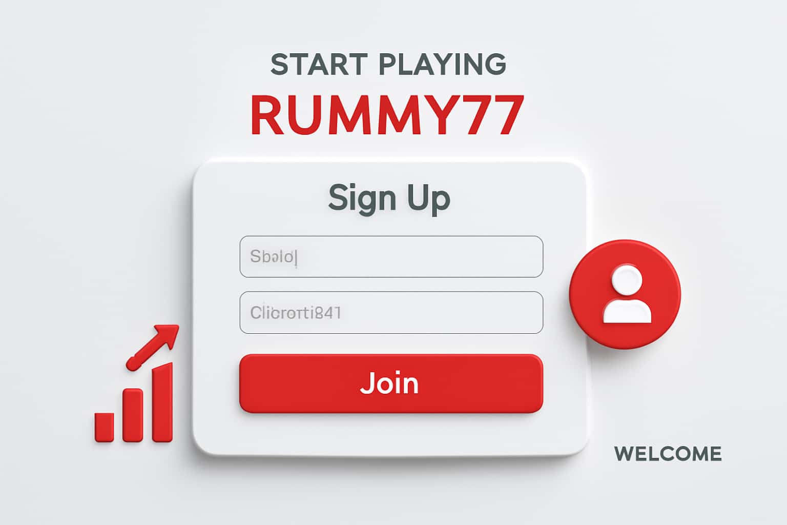 Start Playing Rummy77 - Sign Up Interface