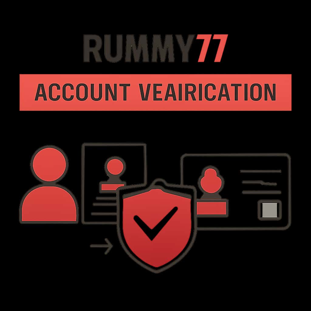An educational diagram about the Rummy77 account verification process.