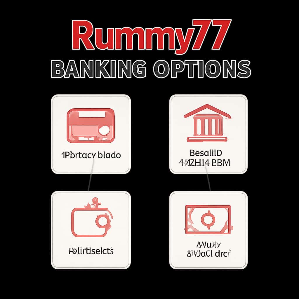 Illustration of Rummy77 Banking Options.