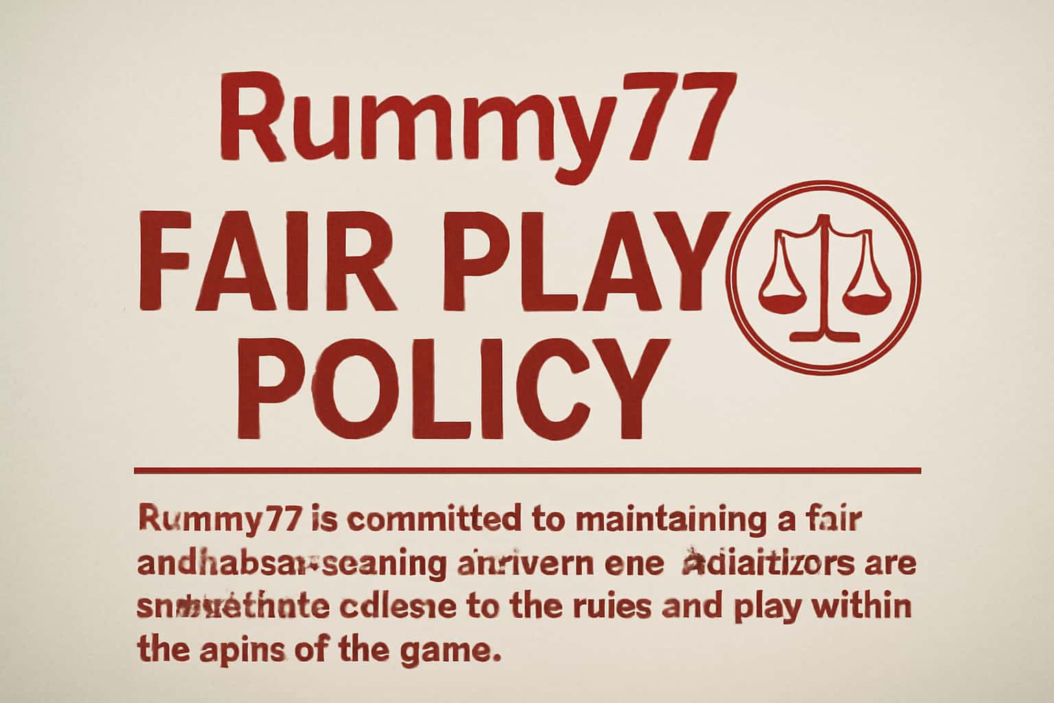 Informative image representing the Rummy77 Fair Play Policy in a neutral setting.