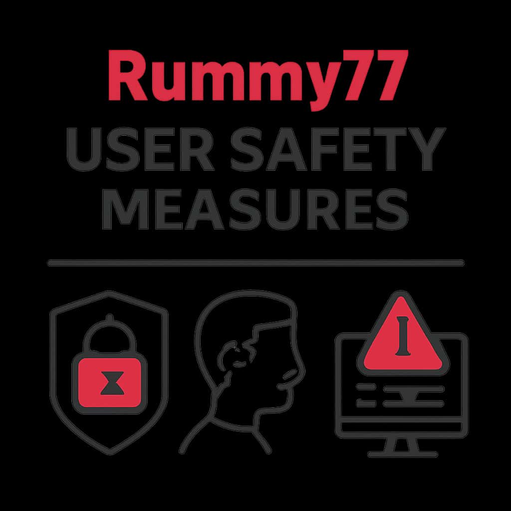 Illustration explaining safety measures for Rummy77 users.
