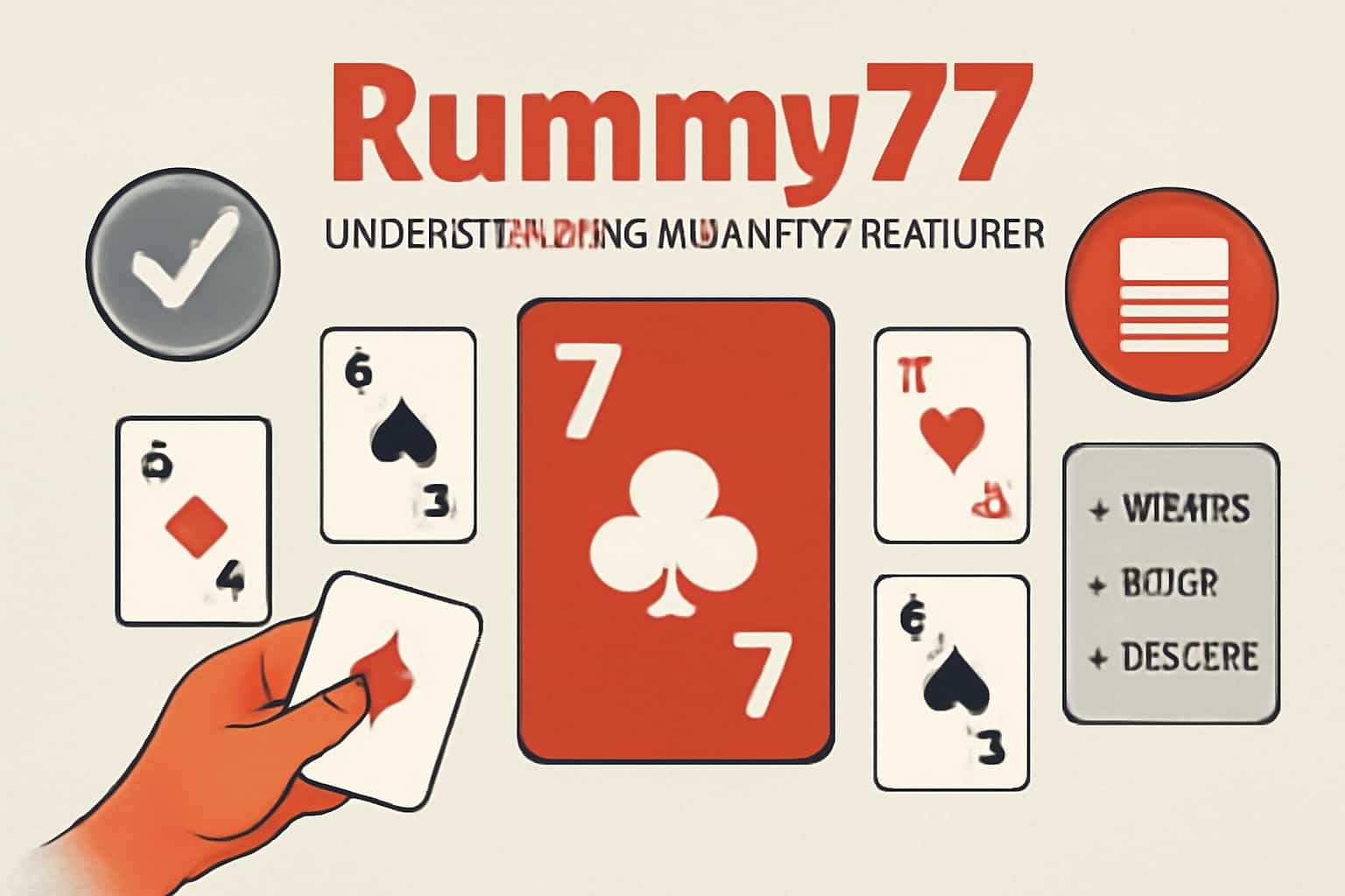 An informative scene illustrating the features of Rummy77.