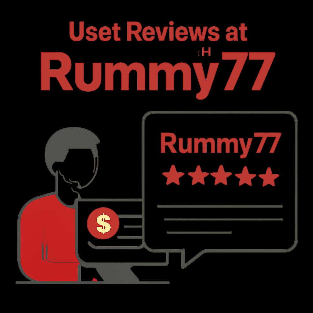 An educational diagram illustrating the concept of user reviews for Rummy77.